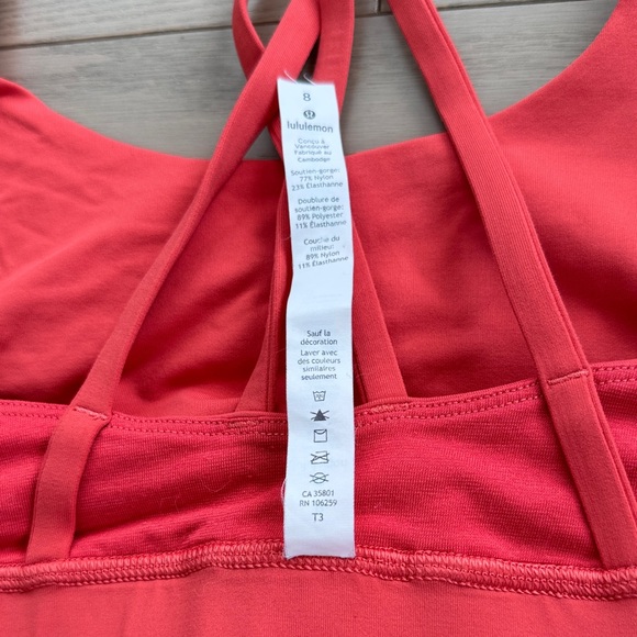 Size 8 Lululemon Coral Sports Bra - Picture 5 of 7